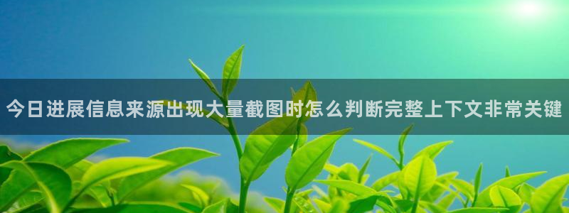 我要吃瓜:今日进展信息来源出现大量截图时怎么判断完整上下文非常关键