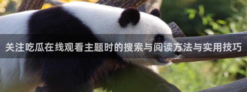 吃瓜黑料大全:关注吃瓜在线观看主题时的搜索与阅读方法与实用技巧